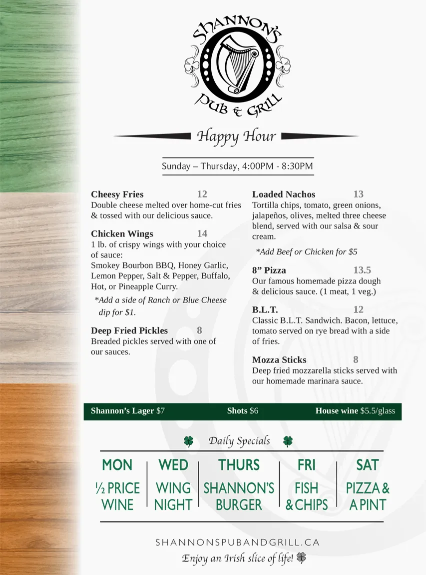 Happy Hour Menu